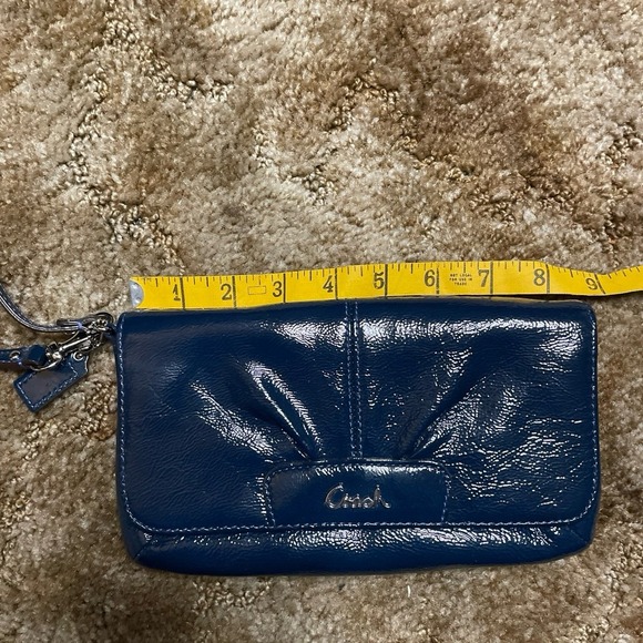 Coach Blue Leather Wristlet Wallet